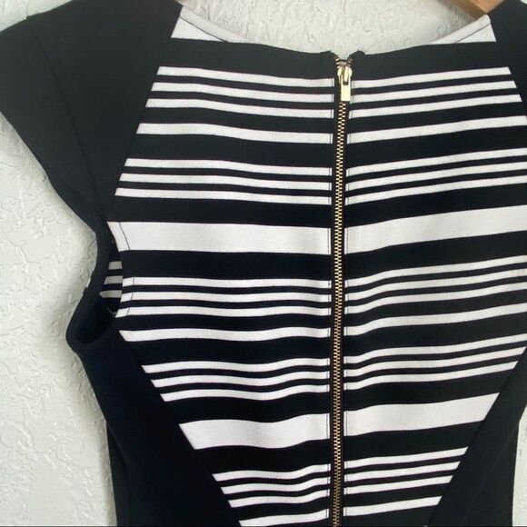 Express Black & White Striped Sheath Dress Sz 0 - Picture 9 of 13